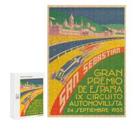 Jigsaw 300 PCS for Adults Gran Prix Premio San Sebastian Espana 1933 Adult Jigsaw Puzzle Fun Games Analysis And Logic Unique Birthday And Gifts 300 PCS