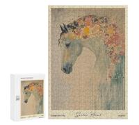 Jigsaw 300 PCS for Adults Gustav Klimt Horse Painting Jigsaw Puzzle Brain Teaser Game Difficult Hard Deal As Gifts for The Whole Family 300 PCS