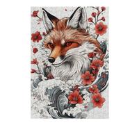 Jigsaw 300 PCS for Adults Japanese Fox Tattoo Puzzles for Adults Brain Teaser Game Perfect Decoration Help The Brain Exercise 300 PCS