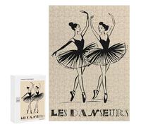 Jigsaw 300 PCS for Adults Les Danseurs Two Ballerinas in Black Jigsaw Puzzle Brain Teaser Game Difficult Hard Deal As Gifts for The Whole Family 300 PCS