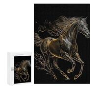Jigsaw 300 PCS for Adults Majestic Golden Steed Puzzle for Adults Relaxing Games Analysis And Logic Stress Reduction Gifts 300 PCS