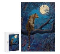 `jigsaw 300 PCS for Adults Moonlit Jungle Leopard Jigsaws for Adults Puzzle Stress Reliever Challenging To Complete Stress Reduction Gifts 300 PCS