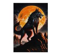 Jigsaw 300 PCS for Adults Moonlit Wolf Roar Puzzles for Adults Brain Teaser Game Perfect Decoration Help The Brain Exercise 300 PCS