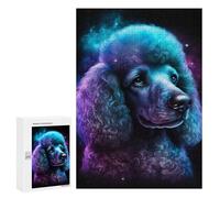 Jigsaw 300 PCS for Adults Neon Poodle Galaxy Art Print Jigsaw Puzzle Brain Teaser Game Difficult Hard Deal As Gifts for The Whole Family 300 PCS