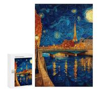 `jigsaw 300 PCS for Adults Parisian Night Sky Art -1 Jigsaws for Adults Puzzle Stress Reliever Challenging To Complete Stress Reduction Gifts 300 PCS