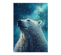 Jigsaw 300 PCS for Adults Polar Bear in Starry Sky Puzzles for Adults Brain Teaser Game Perfect Decoration Help The Brain Exercise 300 PCS