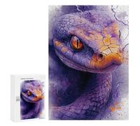 `jigsaw 300 PCS for Adults Purple Snake Art Print Jigsaws for Adults Puzzle Stress Reliever Challenging To Complete Stress Reduction Gifts 300 PCS
