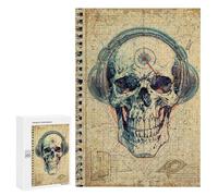 Jigsaw 300 PCS for Adults Rad Music Skull Sketchbook Adult Jigsaw Puzzle Fun Games Analysis And Logic Unique Birthday And Gifts 300 PCS