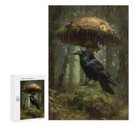 `jigsaw 300 PCS for Adults Rainy Forest with Ravens Jigsaws for Adults Puzzle Stress Reliever Challenging To Complete Stress Reduction Gifts 300 PCS