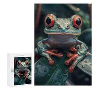 Jigsaw 300 PCS for Adults Red-Eyed Tree Frog Portrait Jigsaw Puzzle Brain Teaser Game Difficult Hard Deal As Gifts for The Whole Family 300 PCS