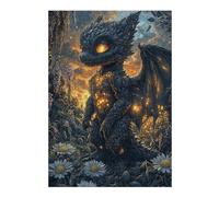 Jigsaw 300 PCS for Adults Stone Dragon in Meadow Puzzles for Adults Brain Teaser Game Perfect Decoration Help The Brain Exercise 300 PCS