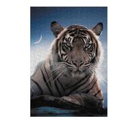 Jigsaw 300 PCS for Adults The Tiger And The Moon Puzzles for Adults Brain Teaser Game Perfect Decoration Help The Brain Exercise 300 PCS