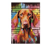 Jigsaw 300 PCS for Adults Vizsla Dog Graffiti Puzzles for Adults Brain Teaser Game Perfect Decoration Help The Brain Exercise 300 PCS