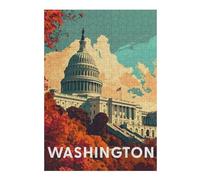 Jigsaw 300 PCS for Adults Washington Capitol Puzzles for Adults Brain Teaser Game Perfect Decoration Help The Brain Exercise 300 PCS