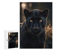 Jigsaw 300 PCS for Adults Wild Black Panther Portrait Jigsaw Puzzle Brain Teaser Game Difficult Hard Deal As Gifts for The Whole Family 300 PCS