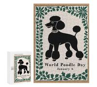 Jigsaw 300 PCS for Adults World Poodle Day Art Jigsaw Puzzle Brain Teaser Game Difficult Hard Deal As Gifts for The Whole Family 300 PCS