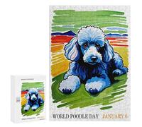 Jigsaw 300 PCS for Adults WORLD POODLE DAY POSTER Jigsaw Puzzle Brain Teaser Game Difficult Hard Deal As Gifts for The Whole Family 300 PCS