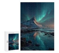 Jigsaw 300 PCS for Teenagers Aurora Borealis Over Snowy Mountains Puzzle For Teenagers Enhance Memory Challenging To Complete Family Fun & Game Night 300 PCS