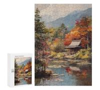 Jigsaw 300 PCS for Teenagers Autumn Forest Cabin Scene Puzzles for Teenagers Improve Memory for Birthday, Chrismas Christmas Birthday Gifts 300 PCS