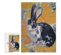 Jigsaw 300 PCS for Teenagers Black And White Bunny Art Print Puzzles for Teenagers Improve Memory for Birthday, Chrismas Christmas Birthday Gifts 300 PCS