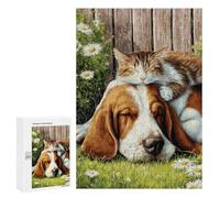 Jigsaw 300 PCS for Teenagers Cat And Dog Dreaming Together Puzzle For Teenagers Difficult Hard Fun Activities at Home Addictive Toys to Cultivate Patience 300 PCS
