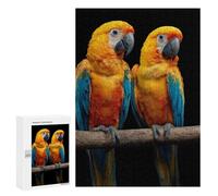 Jigsaw 300 PCS for Teenagers Colorful Macaws Perched on Branch Puzzle For Teenagers Difficult Hard Fun Activities at Home Addictive Toys to Cultivate Patience 300 PCS