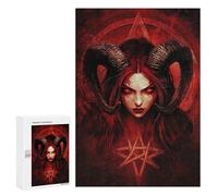Jigsaw 300 PCS for Teenagers Dark Fantasy Devil Art Print Puzzle For Teenagers Difficult Hard Fun Activities at Home Addictive Toys to Cultivate Patience 300 PCS