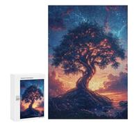Jigsaw 300 PCS for Teenagers Enchanted Glowing Tree Landscape Puzzles for Teenagers Analysis And Logic Train Your Brain And Hands Unique Challenge Game 300 PCS