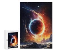 Jigsaw 300 PCS for Teenagers Galactic Eclipse Celestial Dance Puzzle For Teenagers Enhance Memory Challenging To Complete Family Fun & Game Night 300 PCS