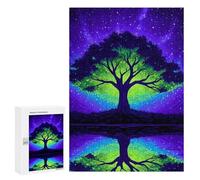 Jigsaw 300 PCS for Teenagers Galactic Tree Reflection Puzzles for Teenagers Improve Memory for Birthday, Chrismas Christmas Birthday Gifts 300 PCS