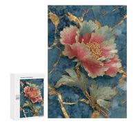 Jigsaw 300 PCS for Teenagers Gilded Peony Art Print Puzzles for Teenagers Improve Memory for Birthday, Chrismas Christmas Birthday Gifts 300 PCS