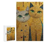 Jigsaw 300 PCS for Teenagers Golden Cats Art Print-1 Puzzles for Teenagers Improve Memory for Birthday, Chrismas Christmas Birthday Gifts 300 PCS
