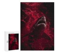 Jigsaw 300 PCS for Teenagers Great White Shark Attack Puzzle For Teenagers Enhance Memory Challenging To Complete Family Fun & Game Night 300 PCS