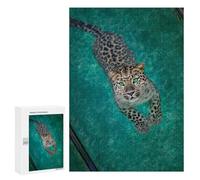 Jigsaw 300 PCS for Teenagers Leopard Swimming Pool Adventure-2 Puzzle For Teenagers Enhance Memory Challenging To Complete Family Fun & Game Night 300 PCS