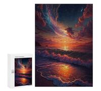 Jigsaw 300 PCS for Teenagers Ocean Sunset Serenity Puzzle For Teenagers Difficult Hard Fun Activities at Home Addictive Toys to Cultivate Patience 300 PCS