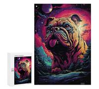 Jigsaw 300 PCS for Teenagers Space Bulldog Adventure Puzzle For Teenagers Enhance Memory Challenging To Complete Family Fun & Game Night 300 PCS