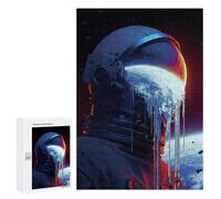 Jigsaw 300 PCS for Teenagers Space Helmet with Earth View -3 Puzzle For Teenagers Enhance Memory Challenging To Complete Family Fun & Game Night 300 PCS