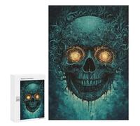 Jigsaw 300 PCS for Teenagers Spooky Skull Art Print -1 Puzzles for Teenagers Analysis And Logic Train Your Brain And Hands Unique Challenge Game 300 PCS