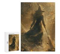 Jigsaw 300 PCS for Teenagers Spooky Witch in Forest Puzzles for Teenagers Analysis And Logic Train Your Brain And Hands Unique Challenge Game 300 PCS