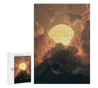 Jigsaw 300 PCS for Teenagers Thunderstorm Moonlit Peaks -3 Puzzle For Teenagers Difficult Hard Fun Activities at Home Addictive Toys to Cultivate Patience 300 PCS