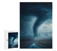 Jigsaw 300 PCS for Teenagers Tornado Approaching Road Puzzle For Teenagers Enhance Memory Challenging To Complete Family Fun & Game Night 300 PCS