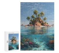 Jigsaw 300 PCS for Teenagers Tropical Island Paradise-2 Puzzle For Teenagers Enhance Memory Challenging To Complete Family Fun & Game Night 300 PCS