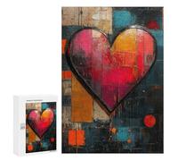 Jigsaw 300 PCS for Teenagerss Abstract Heart Painting Jigsaw for Adults Toy Wall Decor Presents for Women Unique Gifts for Birthday And Christmas 300 PCS