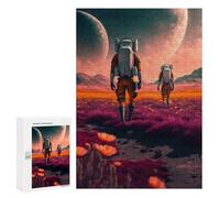 Jigsaw 300 PCS for Teenagerss Alien Landscape with Astronauts -3 Jigsaw for Adults Toy Wall Decor Presents for Women Unique Gifts for Birthday And Christmas 300 PCS