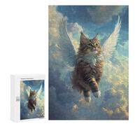 Jigsaw 300 PCS for Teenagerss Angelic Cat Majestic Siberian Cat Puzzles for Adults Relax Games Staycation Kill Time for Is Ideal As A Gift 300 PCS