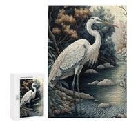 Jigsaw 300 PCS for Teenagerss Beautiful Heron Puzzles for Adults Relax Games Staycation Kill Time for Is Ideal As A Gift 300 PCS