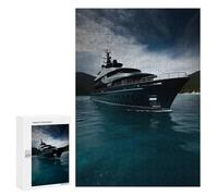 Jigsaw 300 PCS for Teenagerss Black Yacht Puzzles for Adults Relax Games Staycation Kill Time for Is Ideal As A Gift 300 PCS