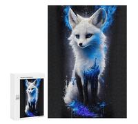Jigsaw 300 PCS for Teenagerss Blue Fox Fantasy Art Puzzles for Adults Relax Games Staycation Kill Time for Is Ideal As A Gift 300 PCS