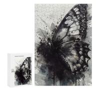 Jigsaw 300 PCS for Teenagerss Butterfly Black Ink Art Jigsaw for Adults Toy Wall Decor Presents for Women Unique Gifts for Birthday And Christmas 300 PCS