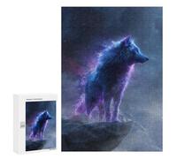 Jigsaw 300 PCS for Teenagerss Celestial Wolf on Mountain Peak Jigsaw Puzzle Family Games Pattern Assembly Unique Gifts for Birthday And Christmas 300 PCS